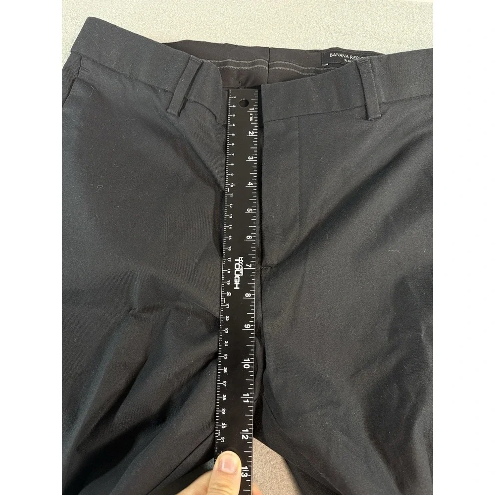 Banana Republic Pants Mens 33x34 Black Slim Fit Stretch Chino Straight Casual